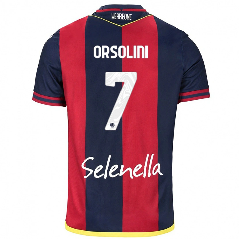 Danxen Kinder Riccardo Orsolini #7 Rot Königsblau Heimtrikot Trikot 2024/25 T-Shirt