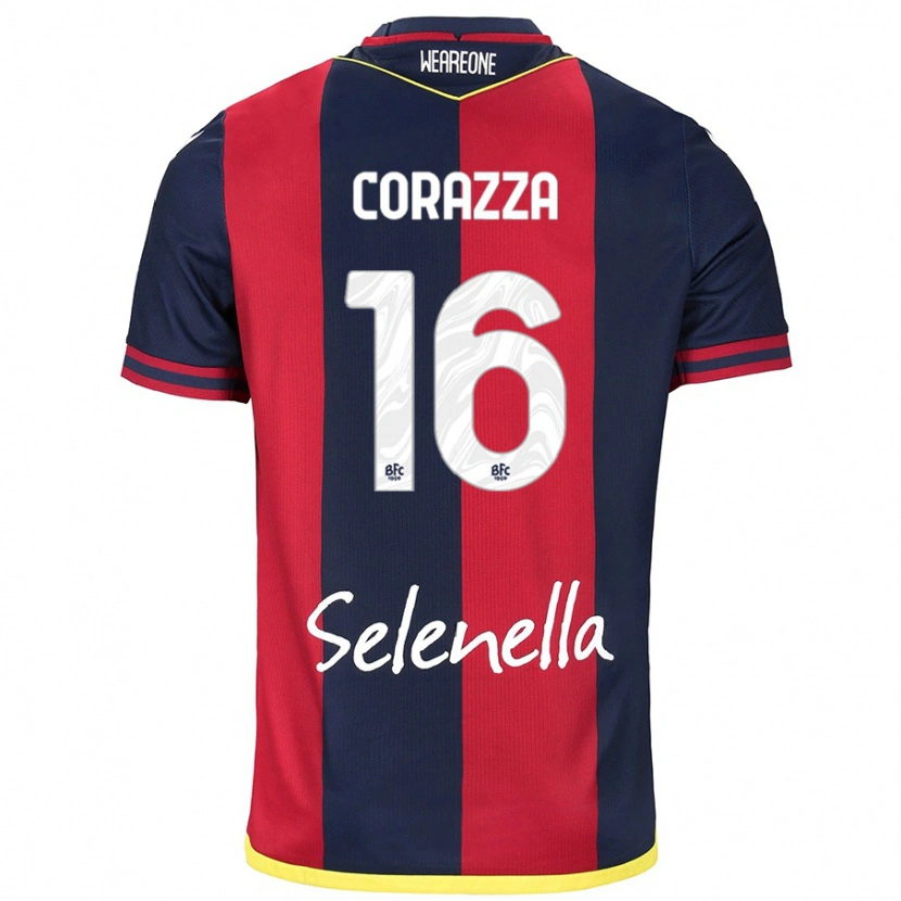 Danxen Kinder Tommaso Corazza #16 Rot Königsblau Heimtrikot Trikot 2024/25 T-Shirt