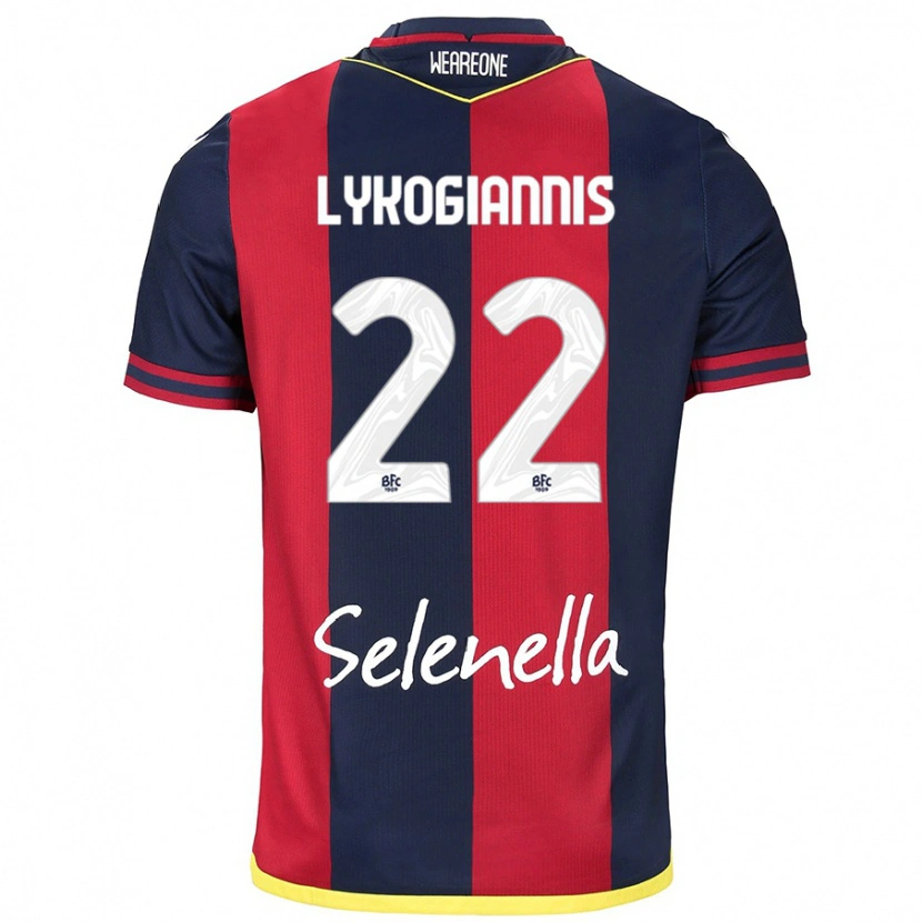 Danxen Kinder Charalampos Lykogiannis #22 Rot Königsblau Heimtrikot Trikot 2024/25 T-Shirt