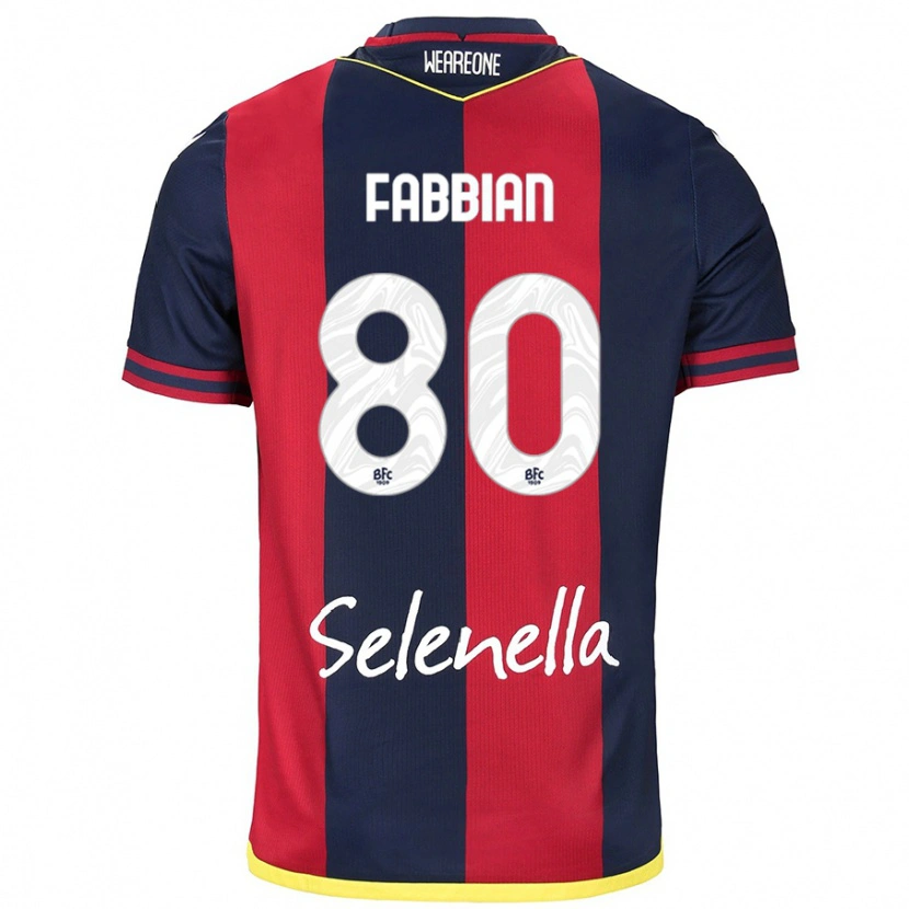 Danxen Kinder Giovanni Fabbian #80 Rot Königsblau Heimtrikot Trikot 2024/25 T-Shirt