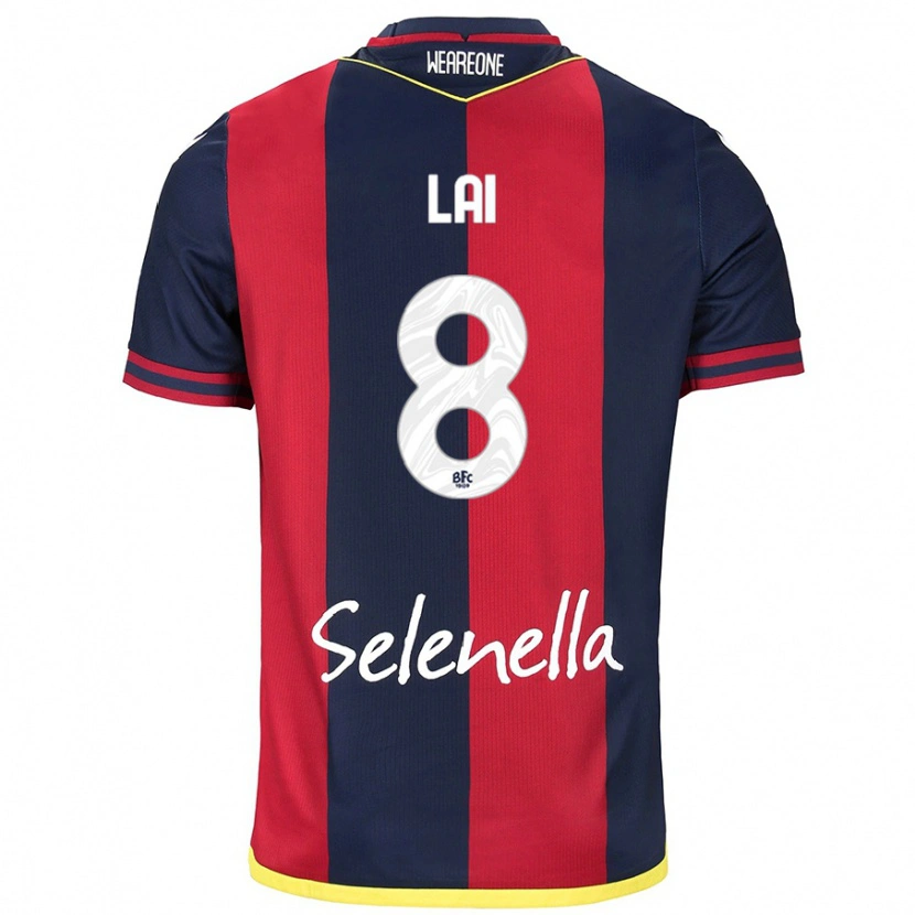 Danxen Kinder Luca Lai #8 Rot Königsblau Heimtrikot Trikot 2024/25 T-Shirt