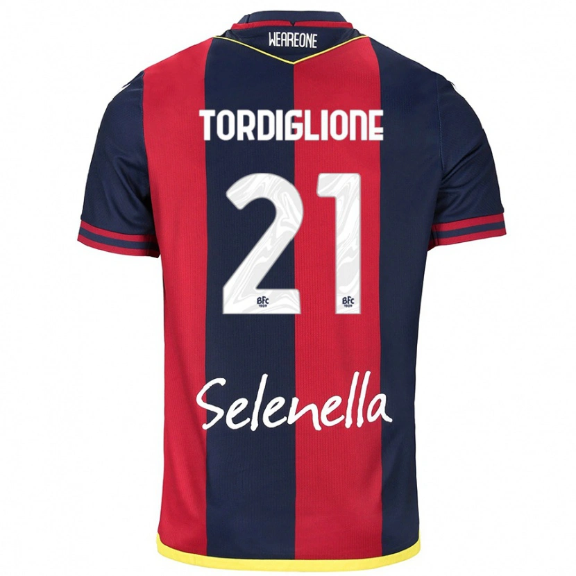 Danxen Kinder Nicolò Tordiglione #21 Rot Königsblau Heimtrikot Trikot 2024/25 T-Shirt