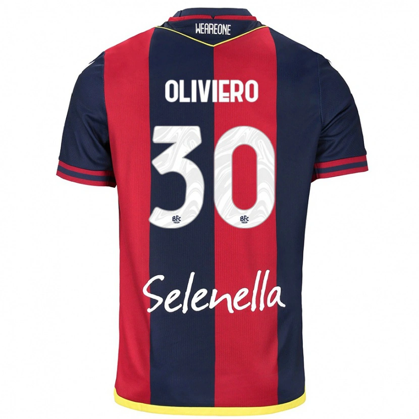 Danxen Kinder Andrea Oliviero #30 Rot Königsblau Heimtrikot Trikot 2024/25 T-Shirt