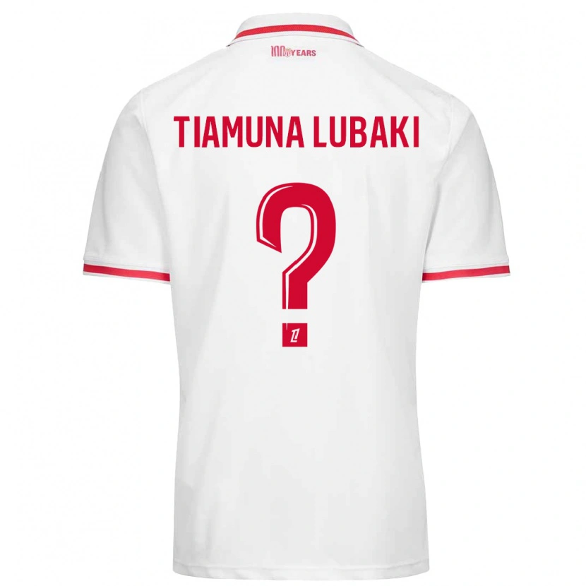 Danxen Kinder Loïc Tiamuna Lubaki #0 Weiß Rot Heimtrikot Trikot 2024/25 T-Shirt