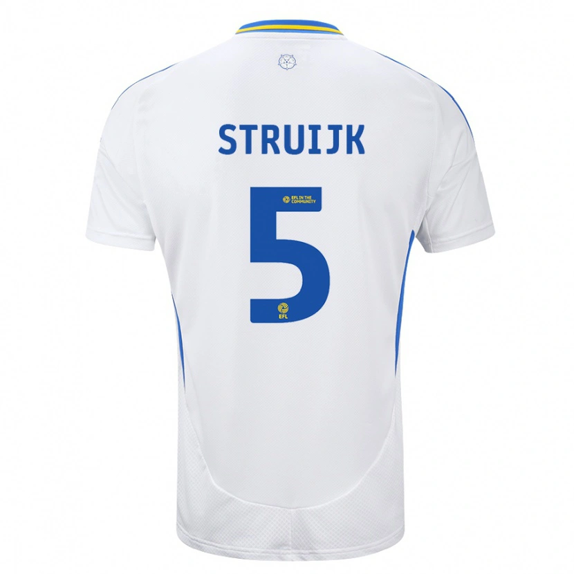 Danxen Kinder Pascal Struijk #5 Weiß Blau Heimtrikot Trikot 2024/25 T-Shirt