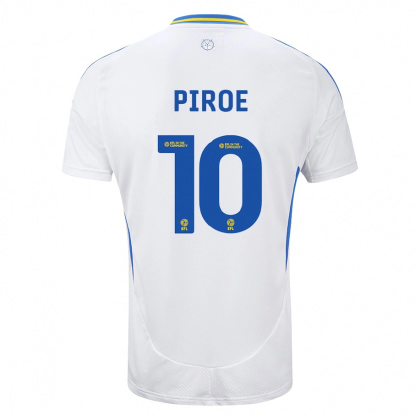 Danxen Kinder Joël Piroe #10 Weiß Blau Heimtrikot Trikot 2024/25 T-Shirt