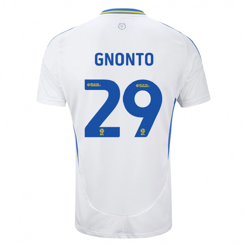 Danxen Kinder Wilfried Gnonto #29 Weiß Blau Heimtrikot Trikot 2024/25 T-Shirt
