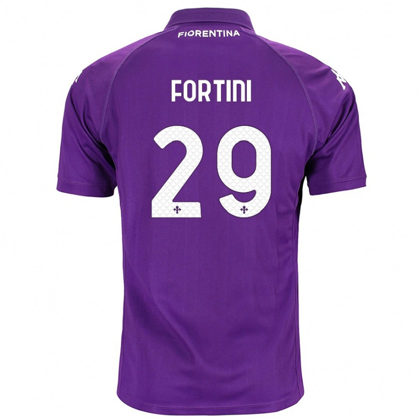 Danxen Kinder Niccolò Fortini #29 Violett Heimtrikot Trikot 2024/25 T-Shirt