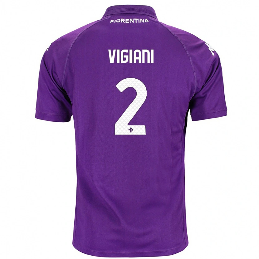 Danxen Kinder Lorenzo Vigiani #2 Violett Heimtrikot Trikot 2024/25 T-Shirt