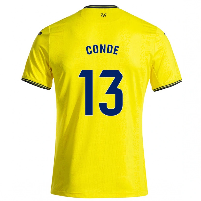 Danxen Kinder Diego Conde #13 Gelb Schwarz Heimtrikot Trikot 2024/25 T-Shirt