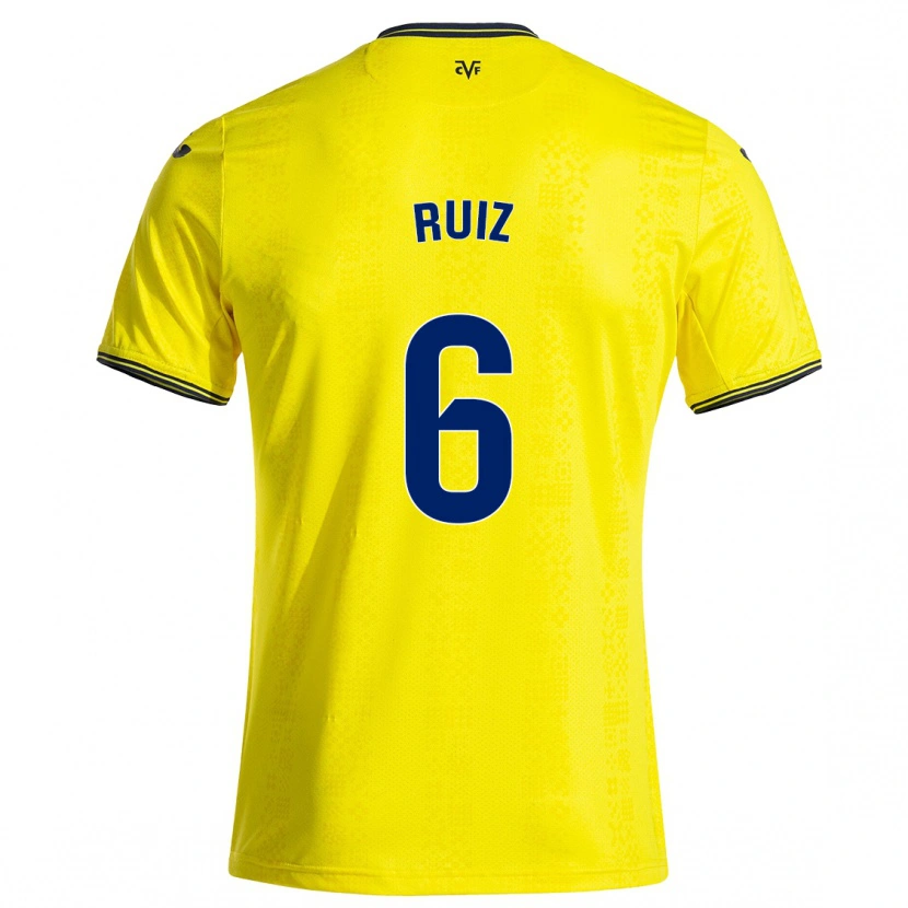 Danxen Kinder Joan Ruiz #6 Gelb Schwarz Heimtrikot Trikot 2024/25 T-Shirt