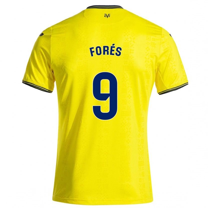 Danxen Kinder Álex Forés #9 Gelb Schwarz Heimtrikot Trikot 2024/25 T-Shirt