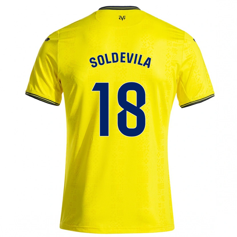 Danxen Kinder Paola Soldevila #18 Gelb Schwarz Heimtrikot Trikot 2024/25 T-Shirt