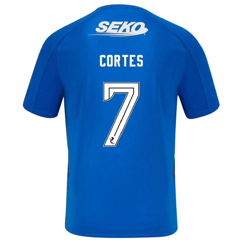 Danxen Kinder Óscar Cortés #7 Dunkelblau Heimtrikot Trikot 2024/25 T-Shirt