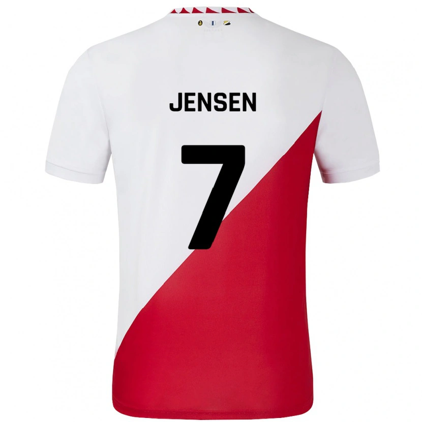 Danxen Kinder Victor Jensen #7 Weiß Rot Heimtrikot Trikot 2024/25 T-Shirt