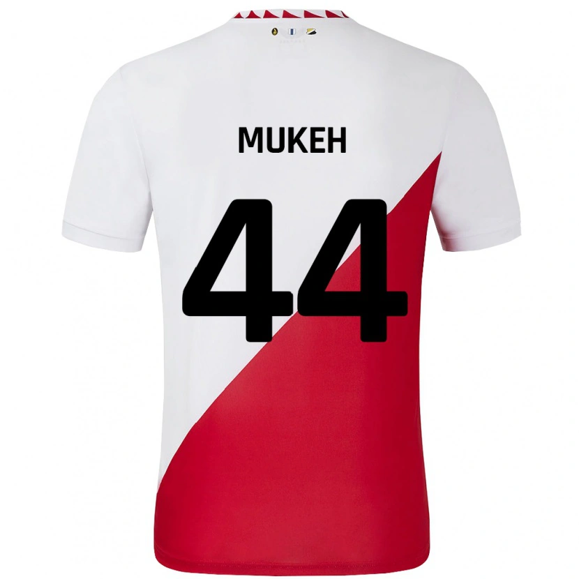 Danxen Kinder Joshua Mukeh #44 Weiß Rot Heimtrikot Trikot 2024/25 T-Shirt