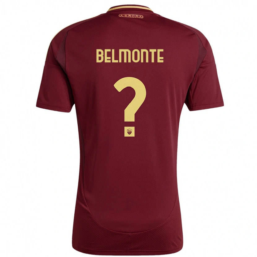 Danxen Kinder Samuele Belmonte #0 Rot Braun Gold Heimtrikot Trikot 2024/25 T-Shirt
