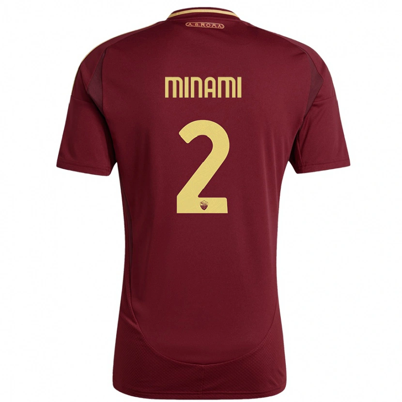 Danxen Kinder Moeka Minami #2 Rot Braun Gold Heimtrikot Trikot 2024/25 T-Shirt