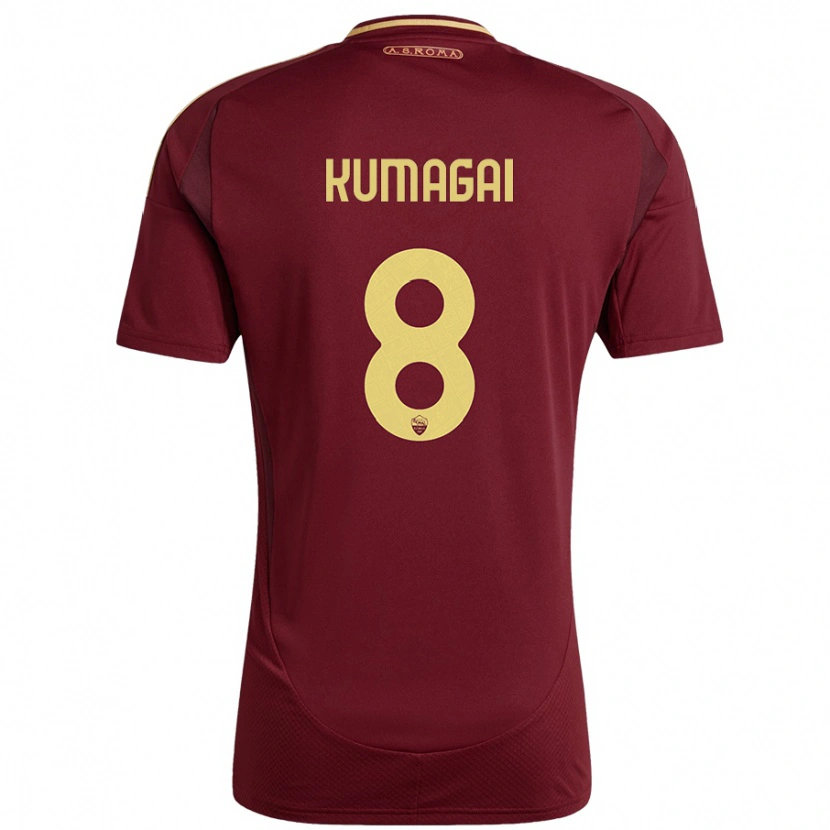 Danxen Kinder Saki Kumagai #8 Rot Braun Gold Heimtrikot Trikot 2024/25 T-Shirt