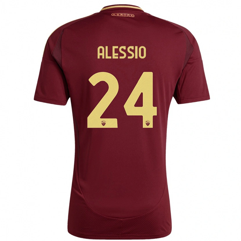 Danxen Kinder Filippo Alessio #24 Rot Braun Gold Heimtrikot Trikot 2024/25 T-Shirt