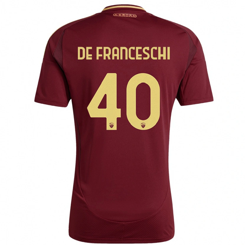 Danxen Kinder Leonardo De Franceschi #40 Rot Braun Gold Heimtrikot Trikot 2024/25 T-Shirt