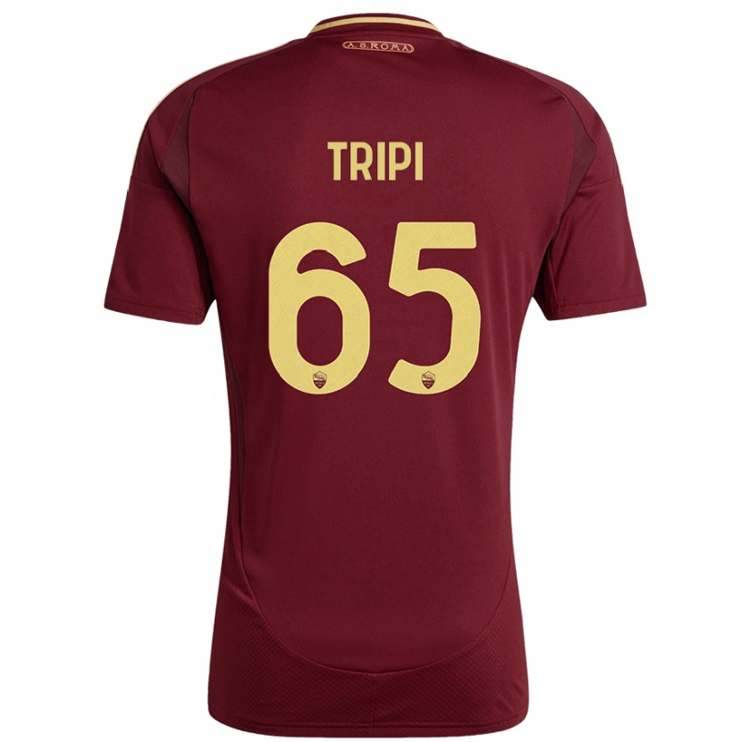 Danxen Kinder Filippo Tripi #65 Rot Braun Gold Heimtrikot Trikot 2024/25 T-Shirt