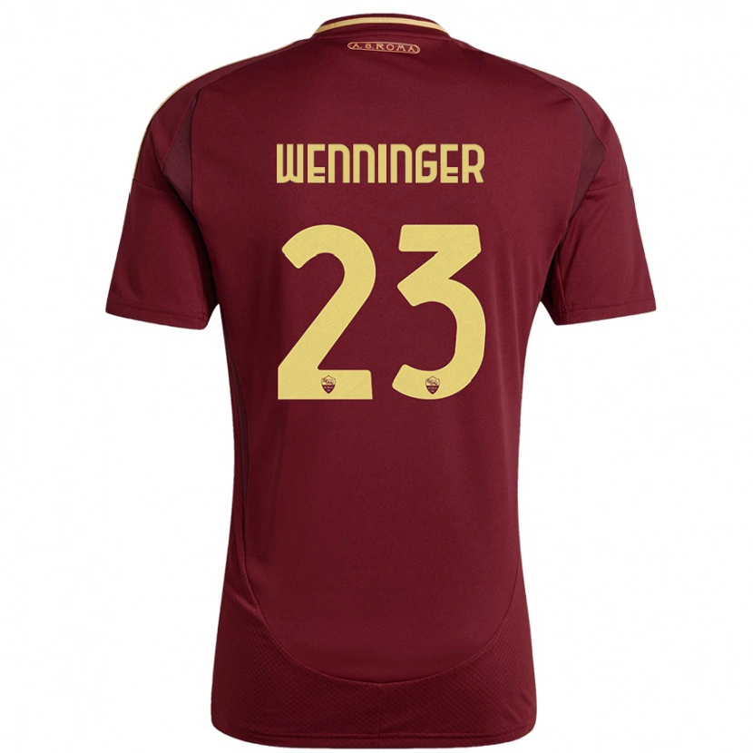 Danxen Kinder Carina Wenninger #23 Rot Braun Gold Heimtrikot Trikot 2024/25 T-Shirt