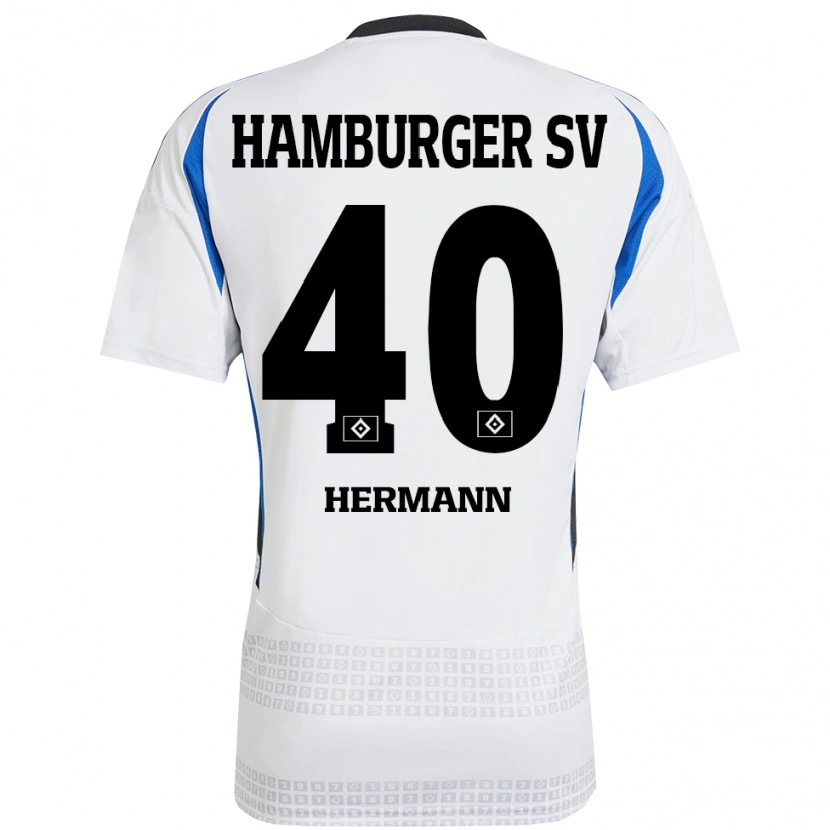 Danxen Kinder Hannes Hermann #40 Weiß Blau Heimtrikot Trikot 2024/25 T-Shirt