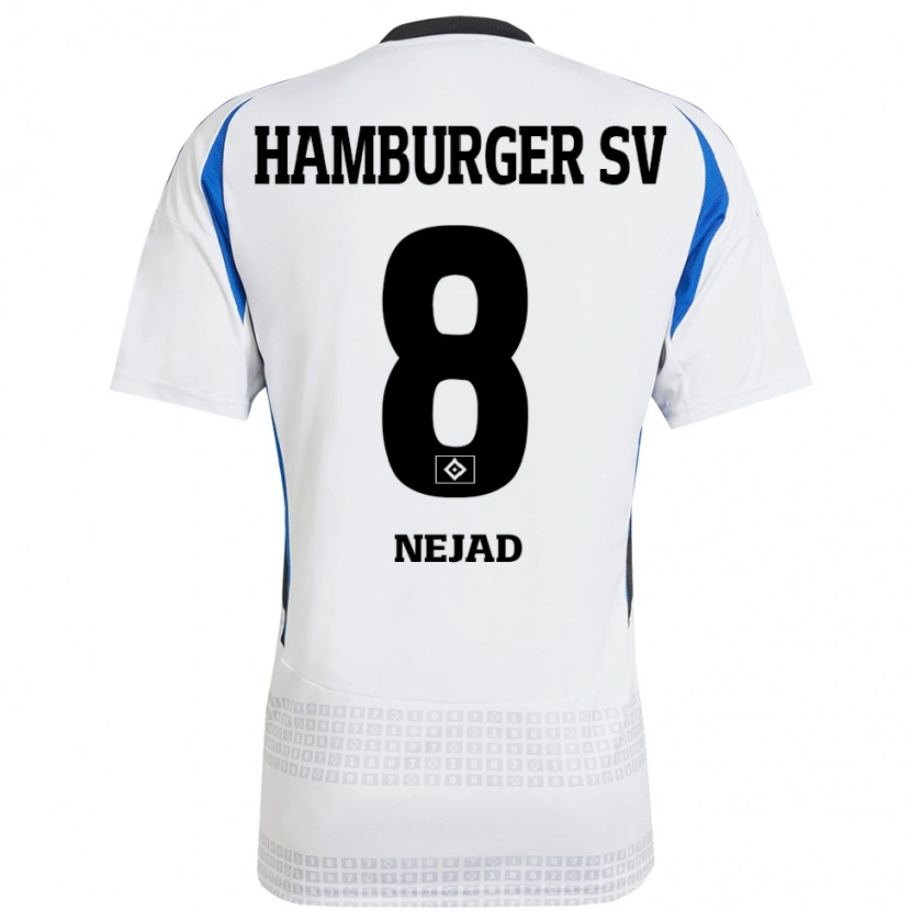 Danxen Kinder Milad Nejad #8 Weiß Blau Heimtrikot Trikot 2024/25 T-Shirt