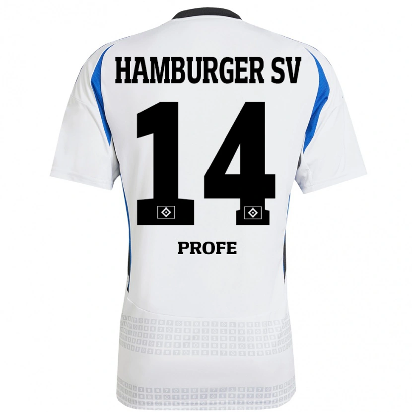 Danxen Kinder Sophie Profé #14 Weiß Blau Heimtrikot Trikot 2024/25 T-Shirt