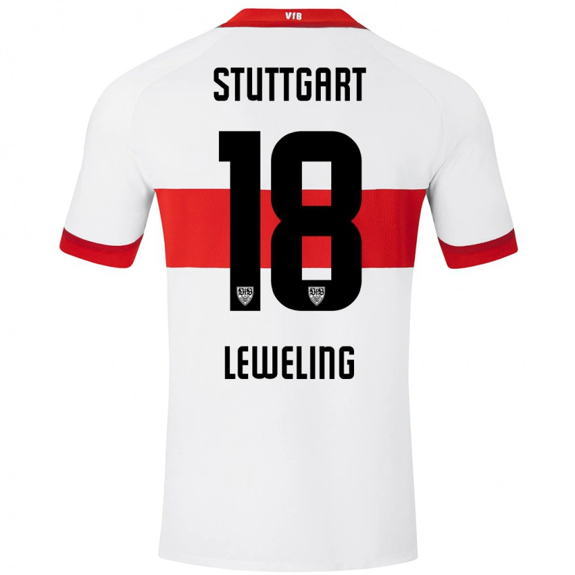 Danxen Kinder Jamie Leweling #18 Weiß Rot Heimtrikot Trikot 2024/25 T-Shirt