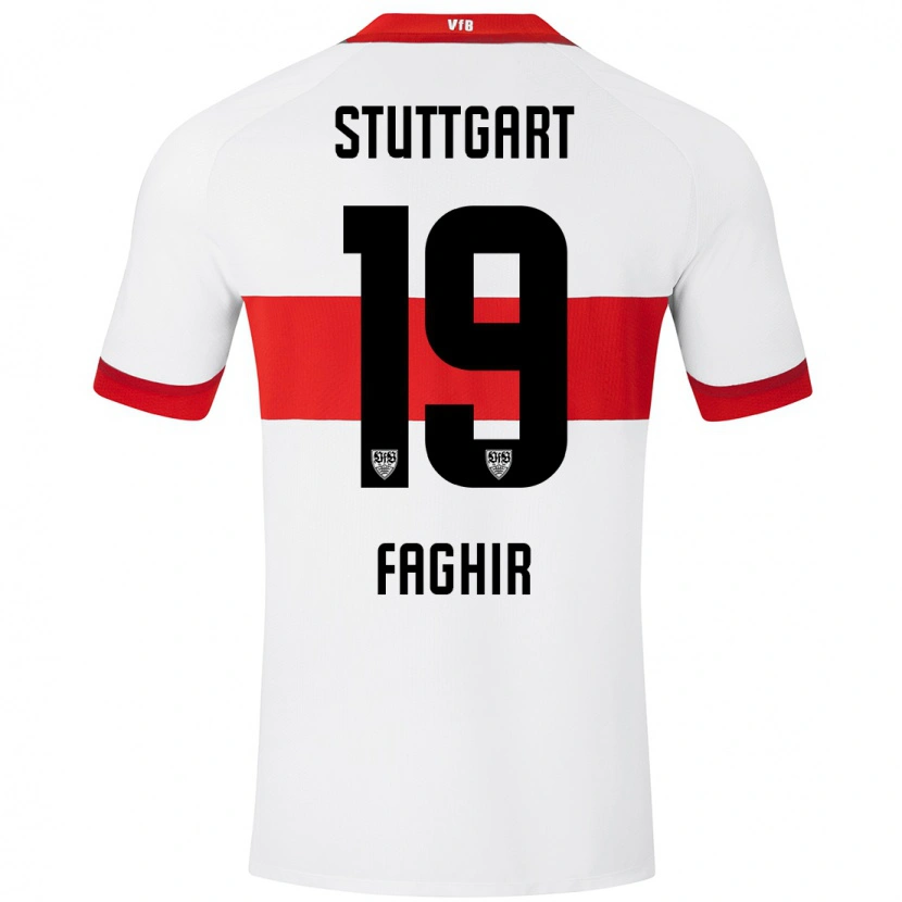 Danxen Kinder Wahid Faghir #19 Weiß Rot Heimtrikot Trikot 2024/25 T-Shirt