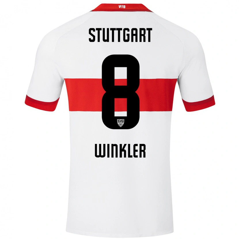 Danxen Kinder Nathan Winkler #8 Weiß Rot Heimtrikot Trikot 2024/25 T-Shirt
