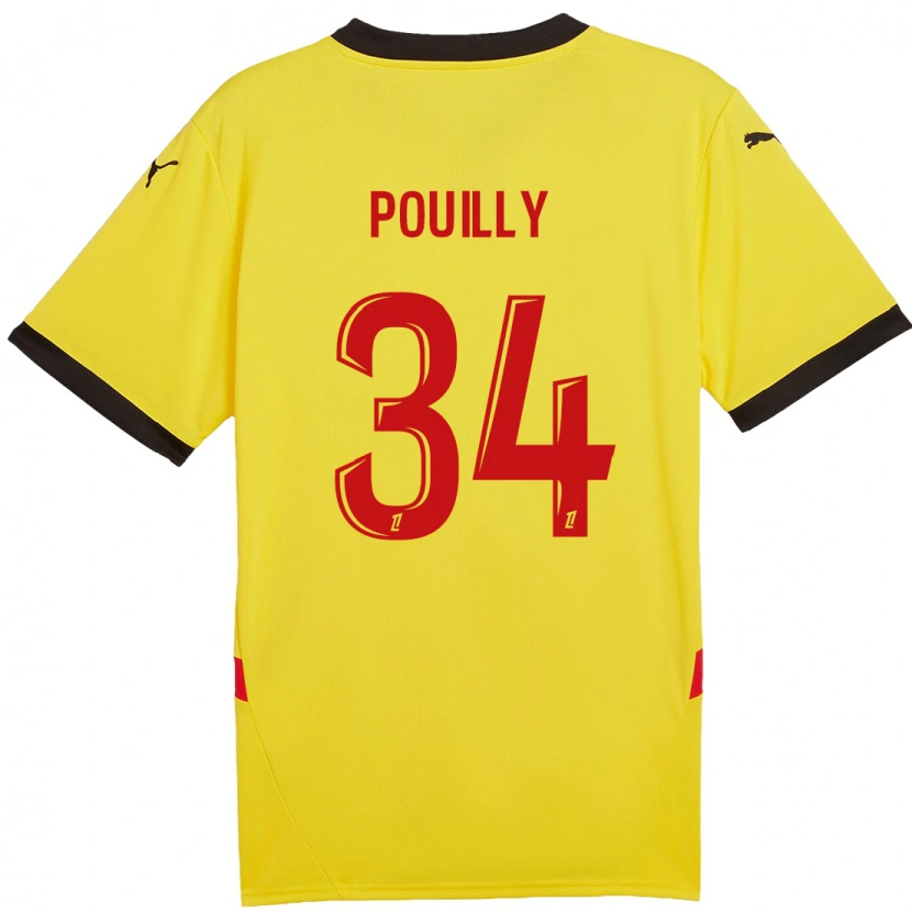 Danxen Kinder Tom Pouilly #34 Gelb Rot Heimtrikot Trikot 2024/25 T-Shirt