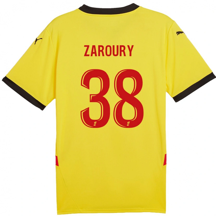 Danxen Kinder Anass Zaroury #38 Gelb Rot Heimtrikot Trikot 2024/25 T-Shirt