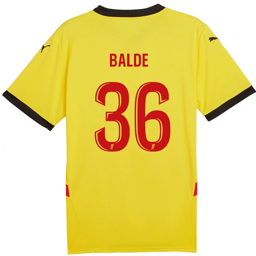 Danxen Kinder Ibrahima Baldé #36 Gelb Rot Heimtrikot Trikot 2024/25 T-Shirt