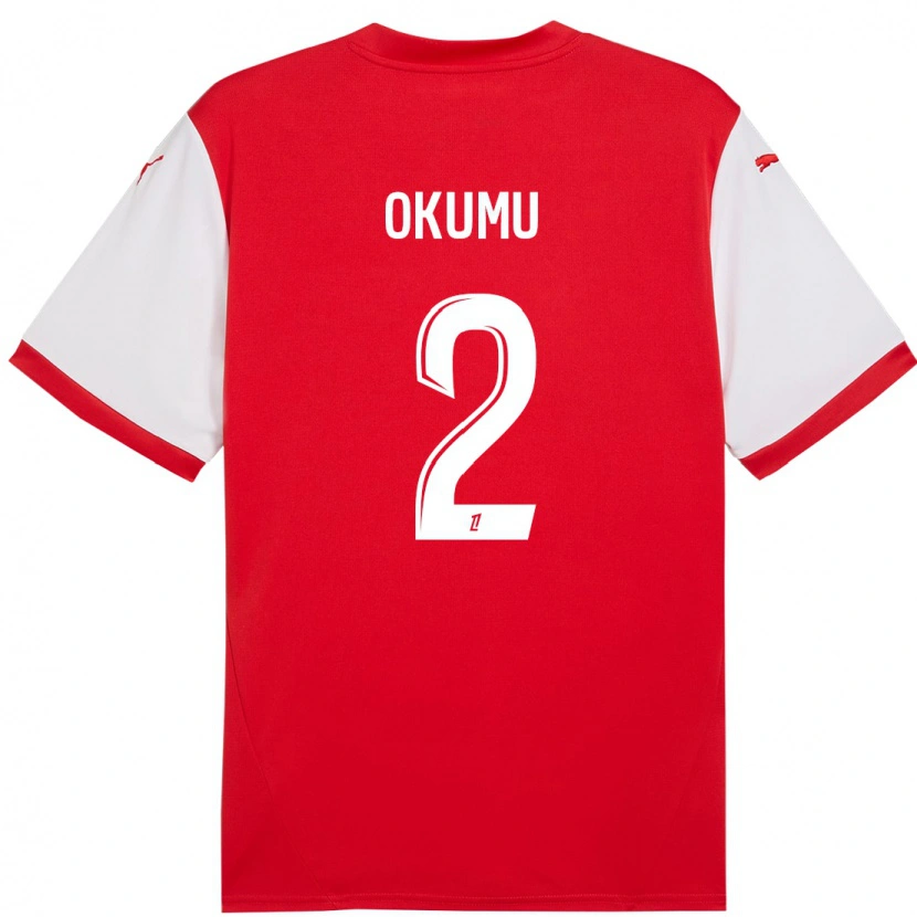Danxen Kinder Joseph Okumu #2 Rot Weiß Heimtrikot Trikot 2024/25 T-Shirt