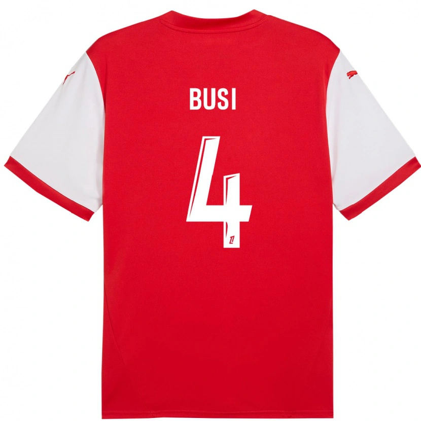 Danxen Kinder Maxime Busi #4 Rot Weiß Heimtrikot Trikot 2024/25 T-Shirt