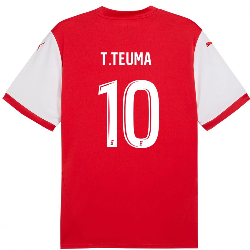 Danxen Kinder Teddy Teuma #10 Rot Weiß Heimtrikot Trikot 2024/25 T-Shirt
