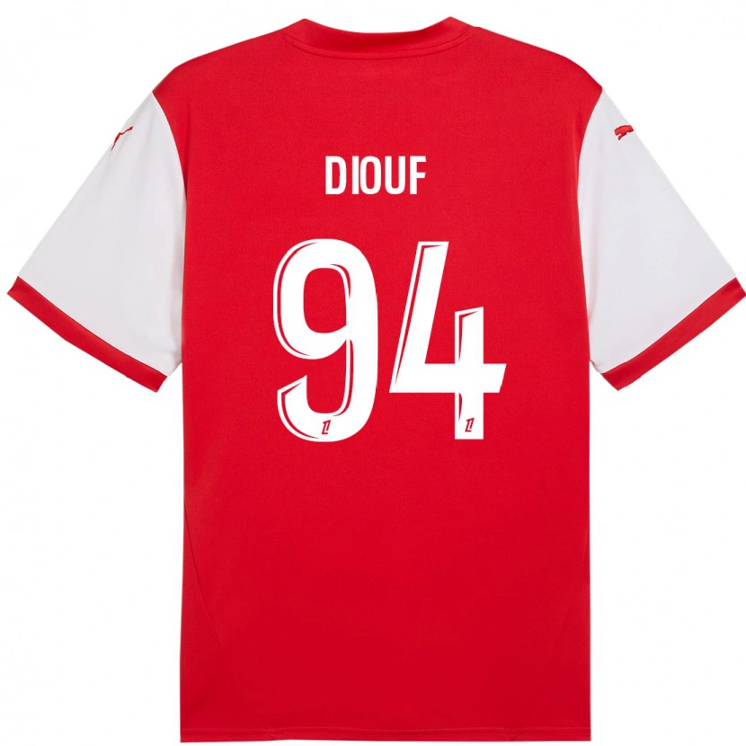 Danxen Kinder Yehvann Diouf #94 Rot Weiß Heimtrikot Trikot 2024/25 T-Shirt