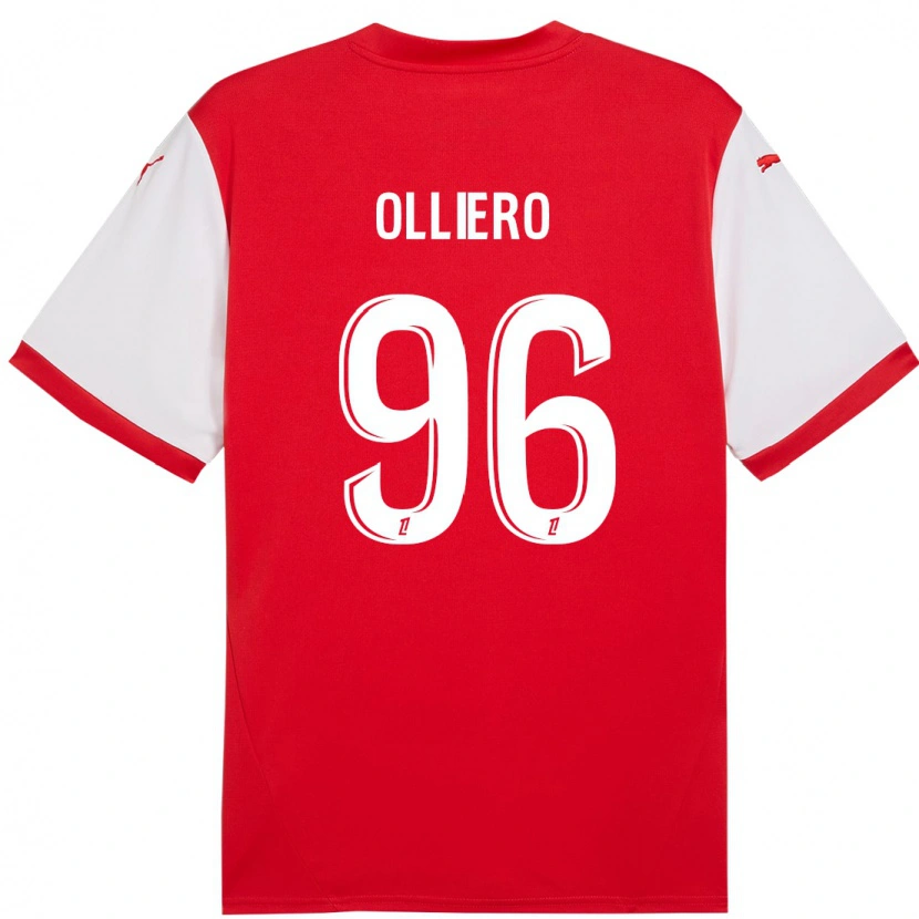 Danxen Kinder Alexandre Olliero #96 Rot Weiß Heimtrikot Trikot 2024/25 T-Shirt