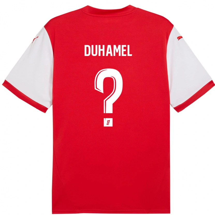 Danxen Kinder Lino Duhamel #0 Rot Weiß Heimtrikot Trikot 2024/25 T-Shirt