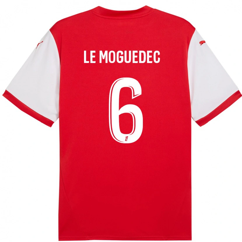 Danxen Kinder Anaële Le Moguédec #6 Rot Weiß Heimtrikot Trikot 2024/25 T-Shirt