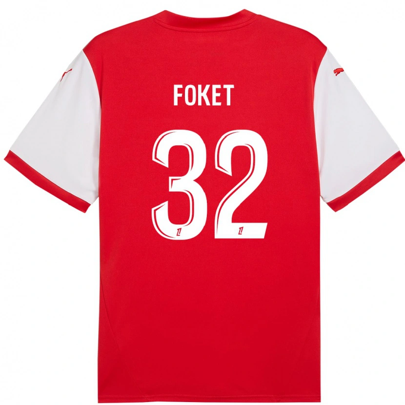 Danxen Kinder Thomas Foket #32 Rot Weiß Heimtrikot Trikot 2024/25 T-Shirt