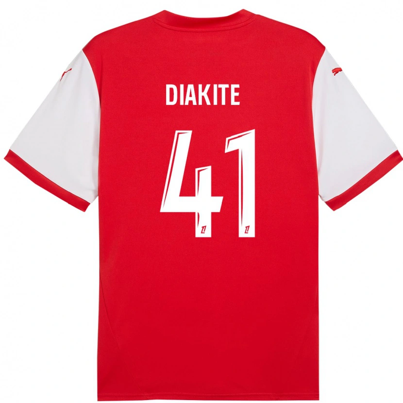 Danxen Kinder Ibrahim Diakité #41 Rot Weiß Heimtrikot Trikot 2024/25 T-Shirt