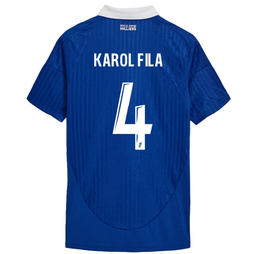 Danxen Kinder Karol Fila #4 Blau Weiß Heimtrikot Trikot 2024/25 T-Shirt