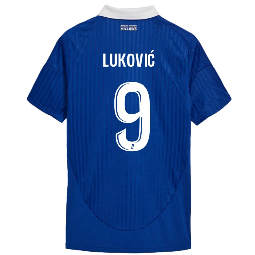 Danxen Kinder Milos Lukovic #9 Blau Weiß Heimtrikot Trikot 2024/25 T-Shirt