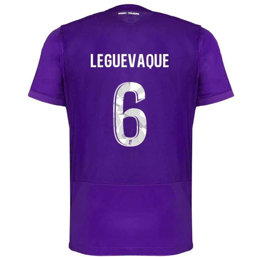Danxen Kinder Laurie Leguevaque #6 Violett Weiß Heimtrikot Trikot 2024/25 T-Shirt