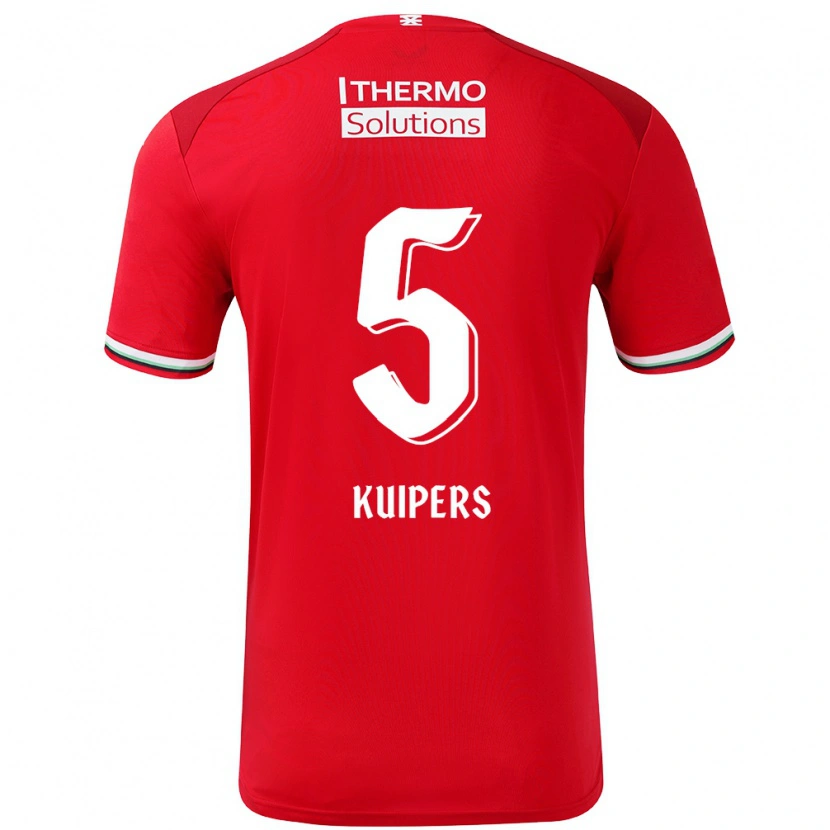 Danxen Kinder Bas Kuipers #5 Rot Weiß Heimtrikot Trikot 2024/25 T-Shirt