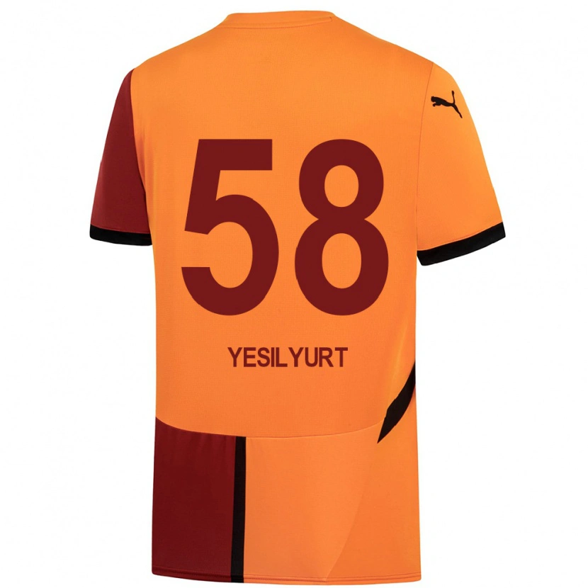 Danxen Kinder Ali Yeşilyurt #58 Gelb Rot Heimtrikot Trikot 2024/25 T-Shirt